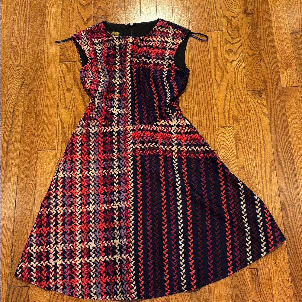 Donna Morgan Red and Black Patterned Mini Dress